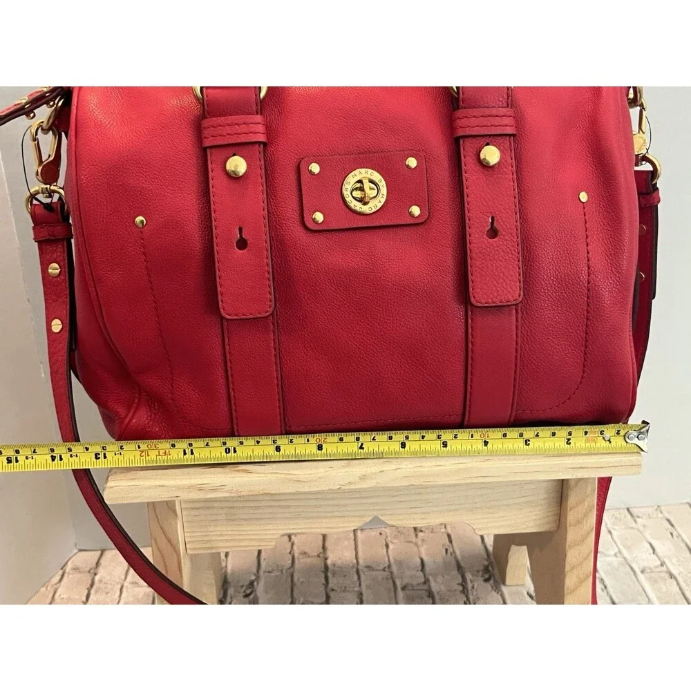 NWT Marc by Marc Jacobs Rosey Red Leather Turnlock Crossbody Shoulder Bag